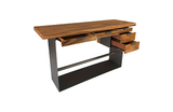Phillips Collection Iron Frame Standing  with Drawers Natural Bar Height Desk