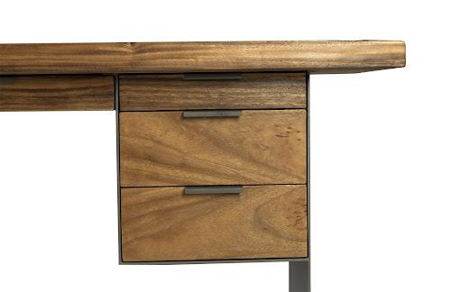 Phillips Collection Iron Frame Standing  with Drawers Natural Bar Height Desk