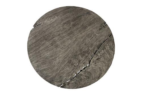 Phillips Collection Chuleta Round  on Stainless Steel Base Gray Stone Dining Table