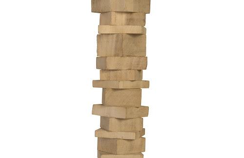 Phillips Collection Stacked Wood Floor Sculptures Bleached Set of 3 Accent