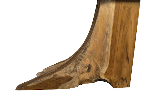 Phillips Collection Teak Wood  Table Iron Sheet Top Console