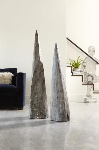 Phillips Collection Shark Tooth Sculpture Small Gray Stone Finish Accent