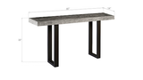 Phillips Collection Origins Straight Edge  Table Metal U Legs Gray Stone Finish Console