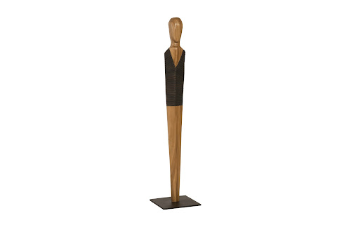Phillips Collection Vested Male Sculpture Small Chamcha Natural Black Copper Accent
