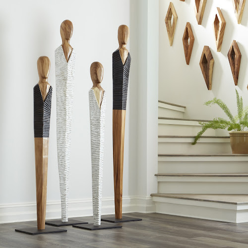 Phillips Collection Vested Male Sculpture Small Chamcha Natural Black Copper Accent