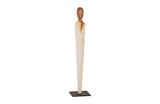 Phillips Collection Vested Female Sculpture Small Chamcha Natural White Gold Accent