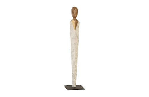 Phillips Collection Vested Female Sculpture Small Chamcha Natural White Gold Accent