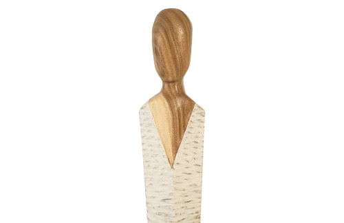 Phillips Collection Vested Female Sculpture Small Chamcha Natural White Gold Accent