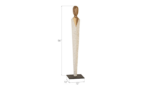 Phillips Collection Vested Female Sculpture Small Chamcha Natural White Gold Accent