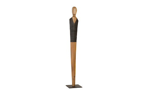 Phillips Collection Vested Male Sculpture Large Chamcha Natural Black Copper Accent