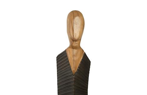 Phillips Collection Vested Male Sculpture Large Chamcha Natural Black Copper Accent