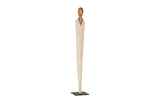 Phillips Collection Vested Female Sculpture Large Chamcha Natural White Gold Accent