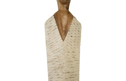Phillips Collection Vested Female Sculpture Large Chamcha Natural White Gold Accent