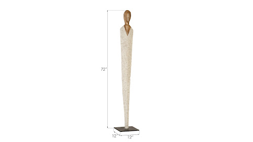 Phillips Collection Vested Female Sculpture Large Chamcha Natural White Gold Accent