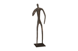 Phillips Collection Abstract Figure on Metal Base Bronze Finish Elbow Bent Accent