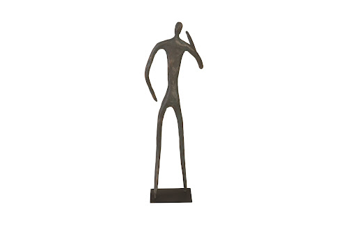 Phillips Collection Abstract Figure on Metal Base Bronze Finish Elbow Bent Accent