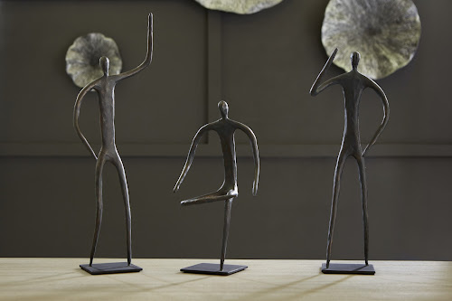 Phillips Collection Abstract Figure on Metal Base Bronze Finish Elbow Bent Accent