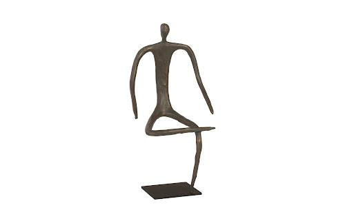 Phillips Collection Abstract Figure on Metal Base Bronze Finish Leg Folded Accent