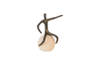 Phillips Collection Abstract Figure on Bleached Wood Base Bronze Finish Extended Straight Arm Accent