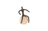 Phillips Collection Abstract Figure on Bleached Wood Base Bronze Finish Accent