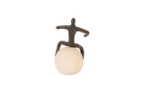 Phillips Collection Abstract Figure on Bleached Wood Base Bronze Finish Accent