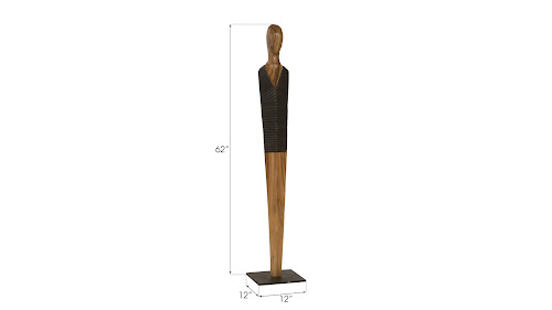 Phillips Collection Vested Male Sculpture Medium Chamcha Natural Black Copper Accent
