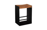 Phillips Collection Iron Frame Counter Stool, Natural Black Bar Stool