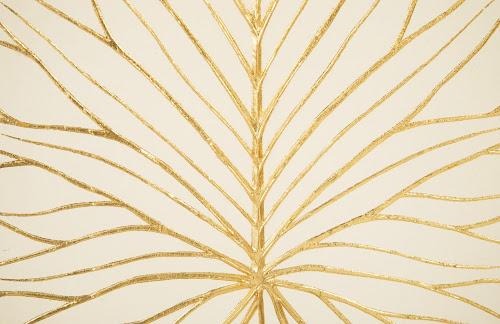 Phillips Collection Rivulet Wall Tile Chamcha Wood Gold Leaf on White Wall Art