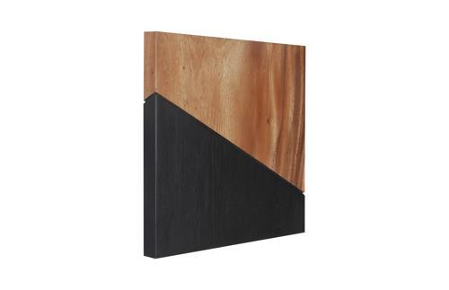 Phillips Collection Geometry Wood Wall Tiles Chamcha Wood Natural Black Wall Art