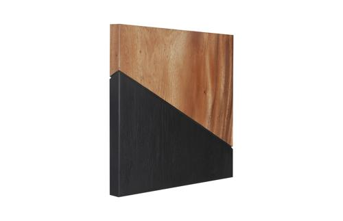 Phillips Collection Geometry Wood Wall Tiles Chamcha Wood Natural Black Wall Art