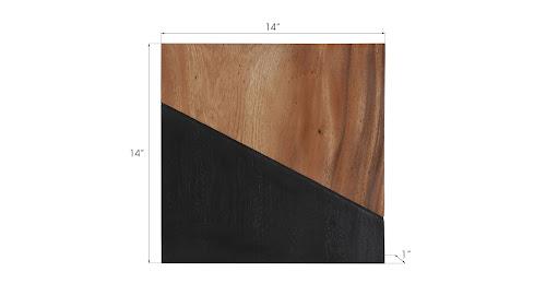 Phillips Collection Geometry Wood Wall Tiles Chamcha Wood Natural Black Accent
