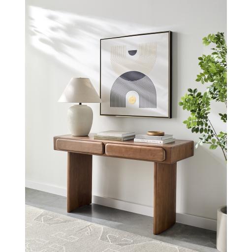Surya Anish AHS-002 Dark Brown Wood 30"H x 51"W x 18"D Furniture