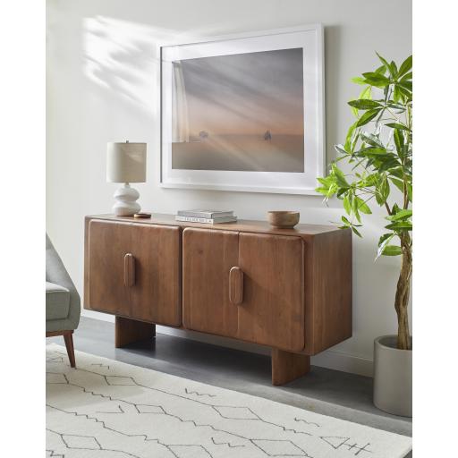 Surya Anish AHS-001 Dark Brown Wood 31"H x 65"W x 17"D Furniture