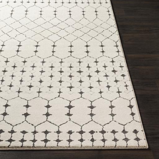 Surya Bahar BHR-2312 Charcoal Light Beige 5'3" Round Rug