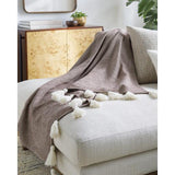 Surya Kapri BOKI-1002 Cream Dark Brown 50"W x 60"L Throw