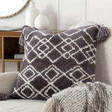Surya Braith BRH-003 Charcoal Cream 20"H x 20"W Pillow Kit