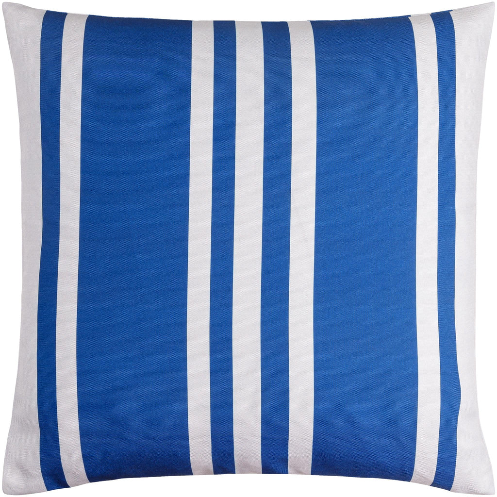 Surya Classic Stripe CST-006 Dark Blue Off-White 18"H x 18"W Pillow Kit