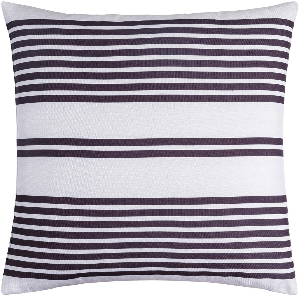 Surya Classic Stripe CST-011 Black Off-White 18"H x 18"W Pillow Cover