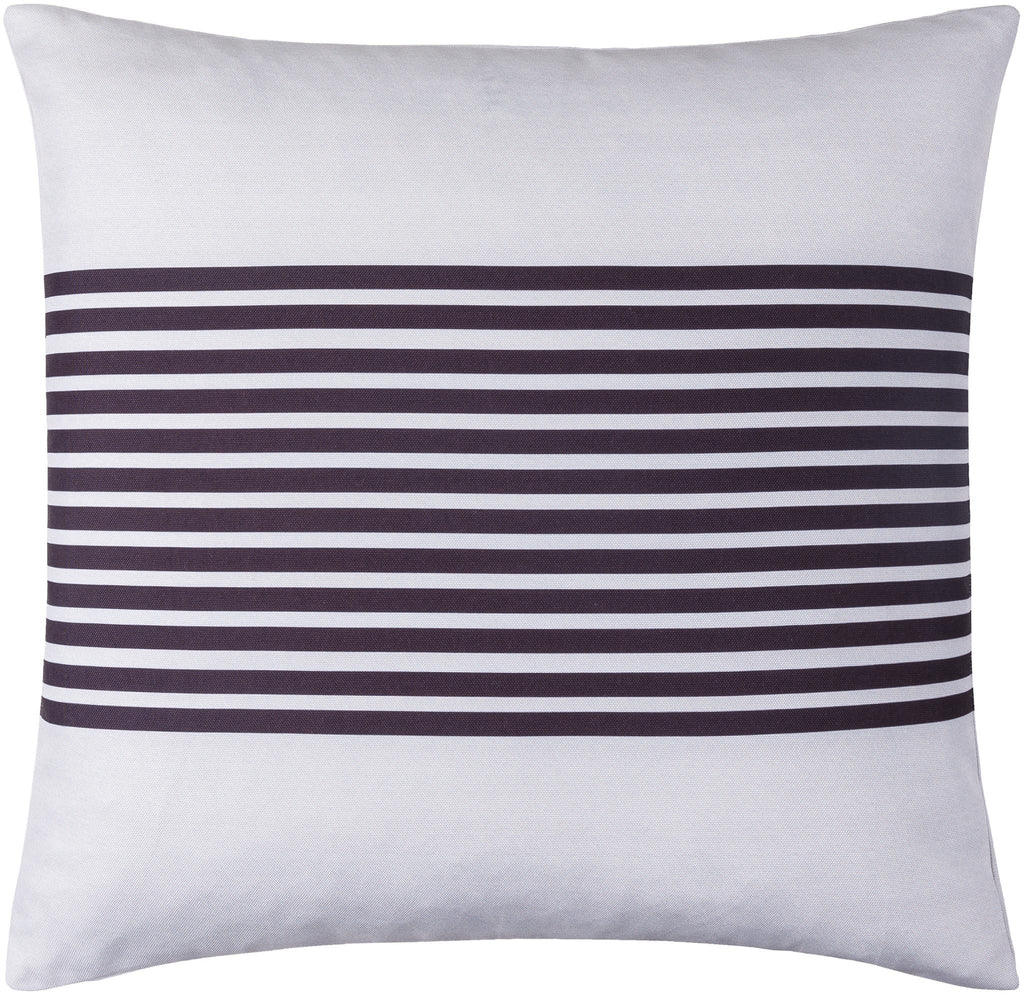 Surya Classic Stripe CST-012 Black Off-White 18"H x 18"W Pillow Cover