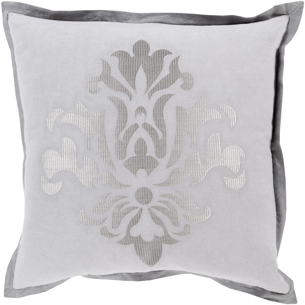 Surya Cosette CT-001 Charcoal Light Gray 22"H x 22"W Pillow Cover