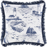 Surya Castaway CWA-001 Dark Blue Ink Blue 18"H x 18"W Pillow Cover