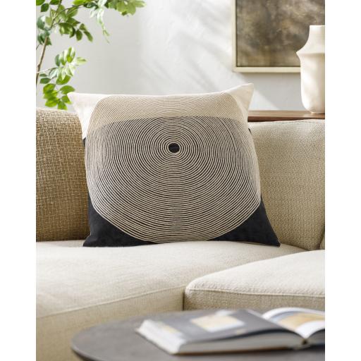 Surya Eternity EIT-004 Beige Black 18"H x 18"W Pillow Kit