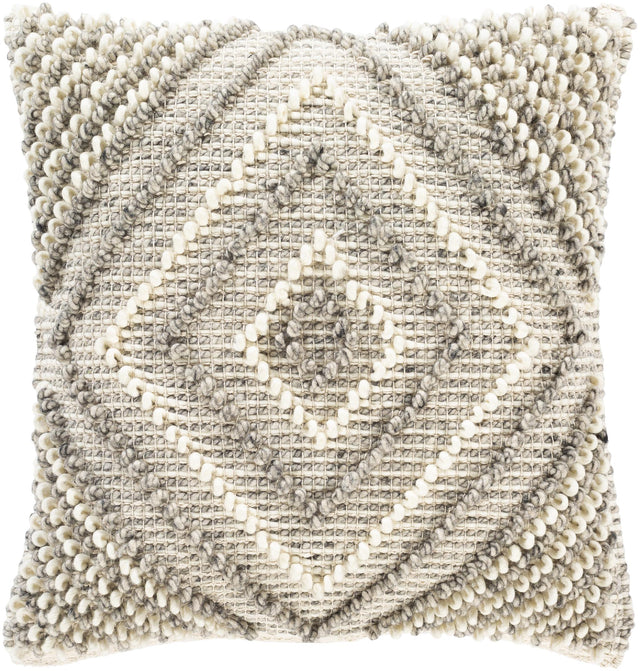 Surya Faroe FAO-005 Cream Light Beige 18"H x 18"W Pillow Cover