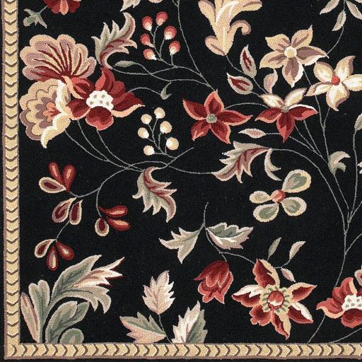 Surya Flor FLO-8907 Black Brick Red 2'6" x 4' Rug