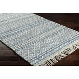 Surya Farmhouse Tassels FTS-2301 Blue White 6' x 9' Rug