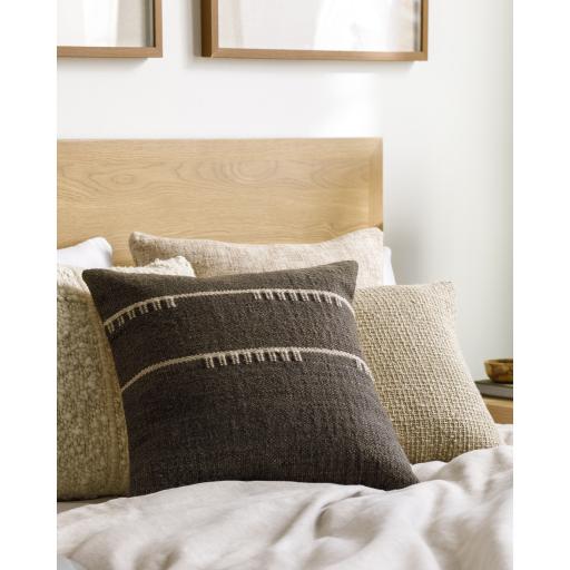 Surya Harry HRY-001 Charcoal Oatmeal 22"H x 22"W Pillow Cover