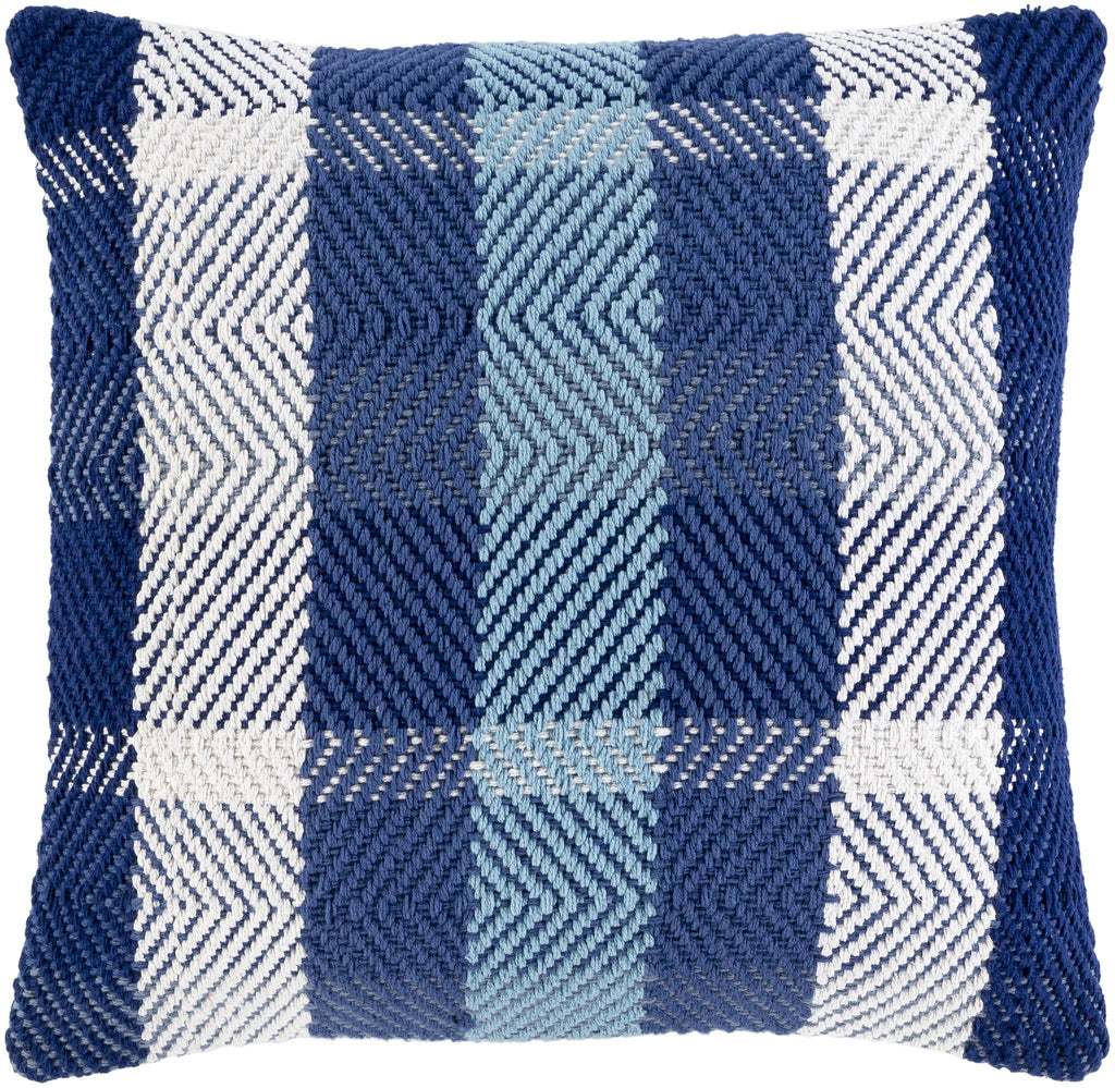 Surya Jacobean JBN-001 Dark Blue Denim 18"H x 18"W Pillow Cover
