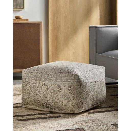 Surya Kalina KLPF-001 14"H x 24"W x 24"D Pouf