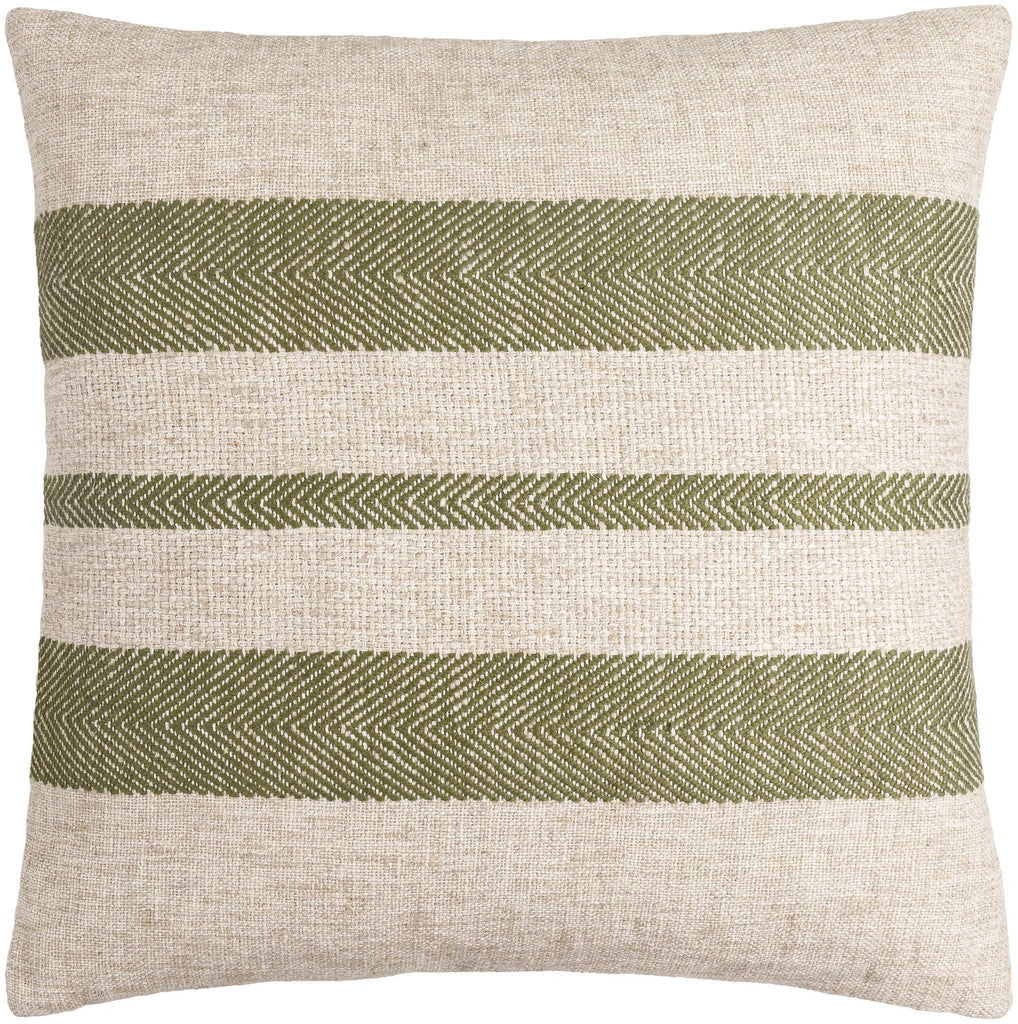 Surya Mobley MEY-001 Grass Green Light Beige 18"H x 18"W Pillow Cover