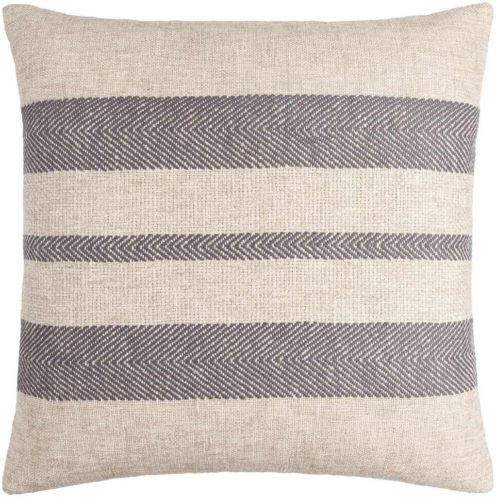 Surya Mobley MEY-003 Charcoal Light Beige 18"H x 18"W Pillow Cover
